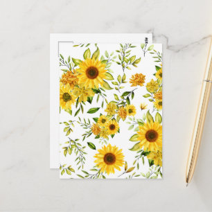 Waterverf Zonnebloem 8 Briefkaart