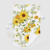 Waterverf Zonnebloem 8 Golfhanddoek (Insitu)