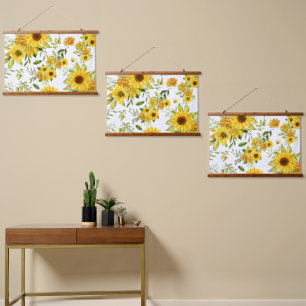 Waterverf Zonnebloem 8 Hangend Wandkleed