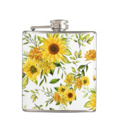 Waterverf Zonnebloem 8 Heupfles (Voorkant)