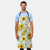 Waterverf Zonnebloem 8 Schort (Gedragen)