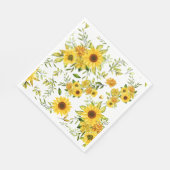 Waterverf Zonnebloem 8 Servet (Hoek)