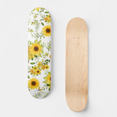 Waterverf Zonnebloem 8 Skateboard (Voorkant)