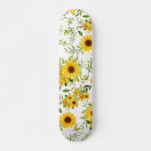 Waterverf Zonnebloem 8 Skateboard (Voorkant)