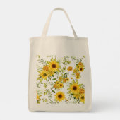 Waterverf Zonnebloem 8 Tote Bag (Achterkant)