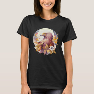 Waterverf Zonnebloem Adelaar Bloemrijke Roofvogel T-shirt