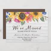 Waterverf Zonnebloem | Adres wijzigen Aankondiging (Voorkant / Achterkant)