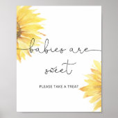 Waterverf zonnebloem Babies zijn zoet Poster (Voorkant)