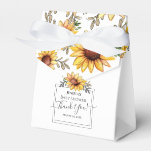 Waterverf Zonnebloem Baby shower Hartelijk dank Bedankdoosjes
