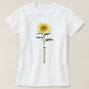 Waterverf Zonnebloem Bendicenos T-Shirt
