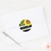Waterverf Zonnebloem Bieden onze datum op Ronde Sticker (Envelop)