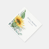 Waterverf Zonnebloem Bloemen Bruiloft Servetten (Hoek)