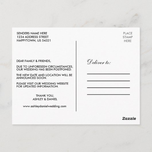 Waterverf Zonnebloem Bloemen Kraft Wijzig de datum Briefkaart (Achterkant)