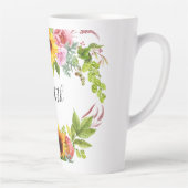 Waterverf Zonnebloem Bloemen Naam Groot Latte Mok (Rechts)