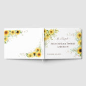 Waterverf Zonnebloem bruiloft gastenboek (Volledig)