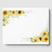 Waterverf Zonnebloem bruiloft gastenboek (Achterkant)