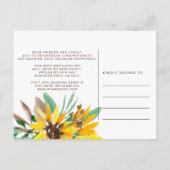 Waterverf Zonnebloem bruiloft Verander de datum Aankondigingskaart (Achterkant)