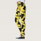 Waterverf Zonnebloem Dwervel met handschilderd Leggings (Links)