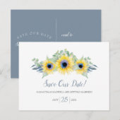 Waterverf Zonnebloem Eucalyptus Bewaar de datum Briefkaart (Voorkant / Achterkant)