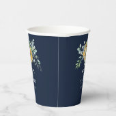 Waterverf zonnebloem - eucalyptusbruiloft papieren bekers (Rechts)