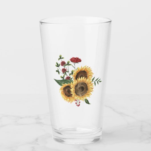 Waterverf Zonnebloem Glas (Voorkant)