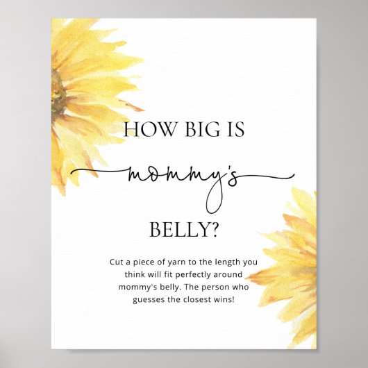 Waterverf zonnebloem hoe groot is het buikspel van poster (Voorkant)