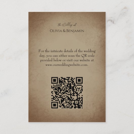 Waterverf zonnebloem Koe Schedel Huwelijk QR code Informatiekaartje (Achterkant)