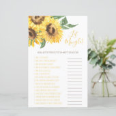 Waterverf Zonnebloem Laten we Mingle zijn! Game (Staand voorkant)