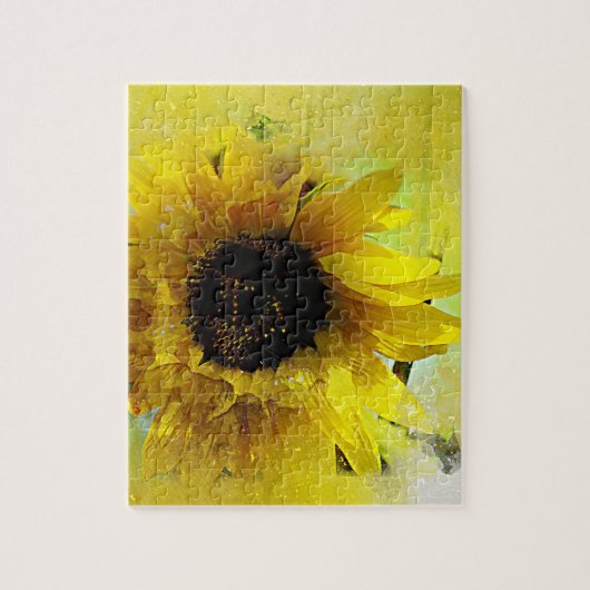Waterverf Zonnebloem Legpuzzel (Verticaal)