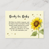 Waterverf Zonnebloem met Vlinders Baby shower Informatiekaartje (Voorkant)