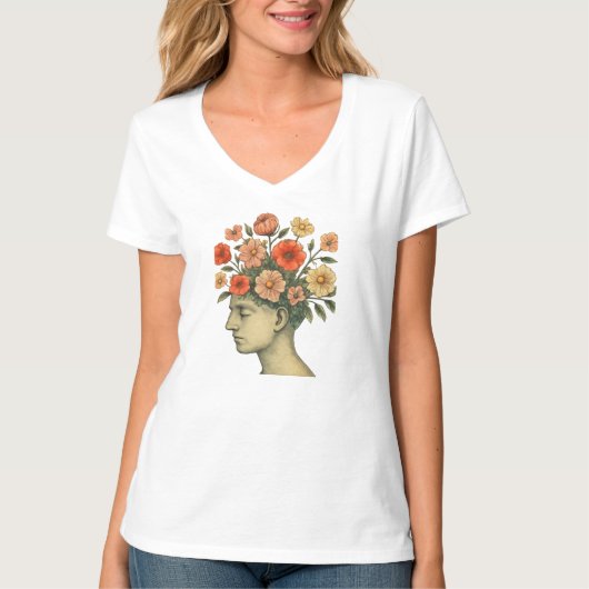 Waterverf Zonnebloem met Zonneschijn Quote T-shirt (Voorkant)