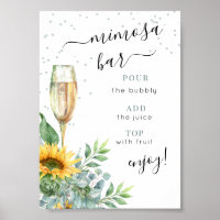 Waterverf zonnebloem Mimosa Bar Uithangbord