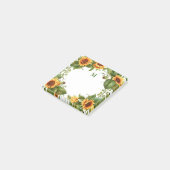 Waterverf Zonnebloem Monogram Post-it® Notes (Schuin)