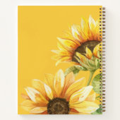 Waterverf Zonnebloem Monogram Sketchbook Sinaasapp Notitieboek (Achterkant)