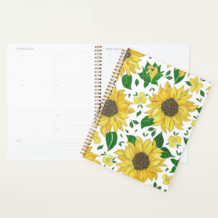 Waterverf Zonnebloem Patroon Planner