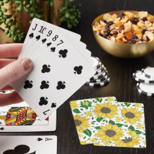 Waterverf Zonnebloem Patroon  Pokerkaarten