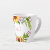 Waterverf Zonnebloem Roze naam Latte Mok (Rechterhoek)