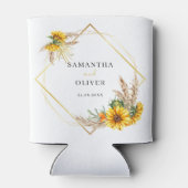 Waterverf Zonnebloem Rustieke bruiloft Koelbox Blikjeskoeler (Achterkant)