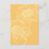 Waterverf Zonnebloem rustieke houten bruiloft deta Informatiekaartje (Achterkant)