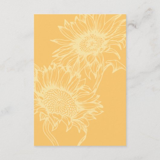 Waterverf Zonnebloem rustieke houten bruiloft deta Informatiekaartje (Achterkant)