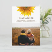 Waterverf zonnebloem. Rustige florale botanisch Save The Date (Staand voorkant)