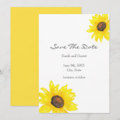 Waterverf Zonnebloem Save The Date (Voorkant / Achterkant)