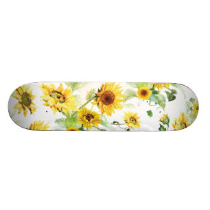 Waterverf Zonnebloem Skateboard