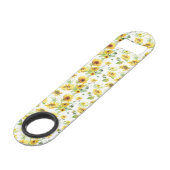 Waterverf Zonnebloem Speed Flessenopener (Voorkant Gekanteld)