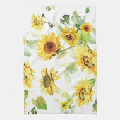 Waterverf Zonnebloem Theedoek (Verticaal)