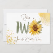Waterverf zonnebloem tweede uitnodiging (Voorkant)