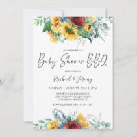 Waterverf Zonnebloemen Bloemen Bloemen Baby shower