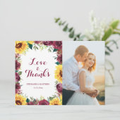 Waterverf Zonnebloemen Bloemen Bloemengrens Bruilo Bedankkaart (Staand voorkant)