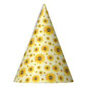 Waterverf Zonnebloemen Bloempatroon Feesthoedjes (Links)