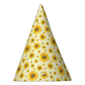 Waterverf Zonnebloemen Bloempatroon Feesthoedjes (Rechts)